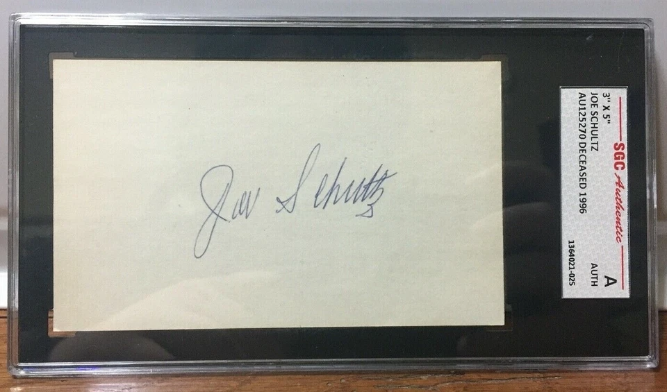 d1996 SEATTLE PILOTS signed 3x5 Index Card JOE SCHULTZ - AUTHENTICATED - Image 1 of 1