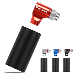 WEST BIKING Aluminum MTB Road Bike Bicycle Pump Fast Air CO2 Inflator Ball Pump - Picture 1 of 16