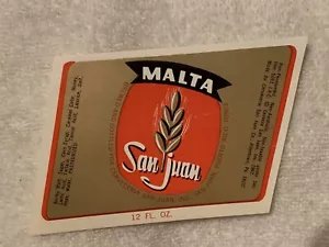 ETICHETTA CERVECERIA MALTA SAN JUAN Condizioni fantastiche! Vedi foto!!! - Foto 1 di 7