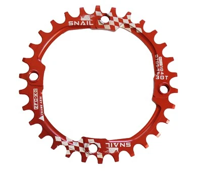 Narrow Wide Chainring 104BCD 30T Red/Black Single Round Chain Ring for MTB Bike - Image 1 of 2