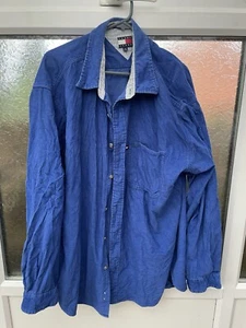 Camisa Tommy Jeans Hilfiger Talla XL Cordón Azul Calce Regular De Colección - Imagen 1 de 4