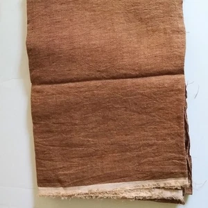 GOLDEN BROWN TOBACCO 100% Linen 42" X 50" Fabric - 1 Yd + 14 In - Picture 1 of 4