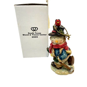 South Texas 2005 Blut und Gewebe Zentrum Keramik Snoman Weihnachtsschmuck 4" - Bild 1 von 7