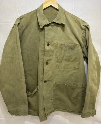 USMC HBT Herringbone Utility Shirt Jacket Metal Buttons Rank P41 P 41 Free Ship - Image 1 of 4