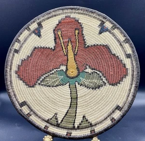 Handgewebter aufgerollter Wandbehang Korb/Teller schön verarbeitet 8,5 cm  - Bild 1 von 9