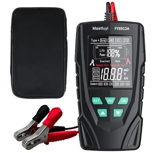 Car Battery Tester, Digital Auto Analyzer 12V 24V, 50-2000 CCA Black - Picture 1 of 9