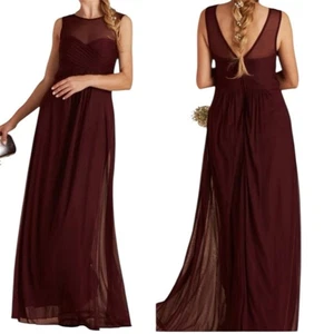 NWT Birdy Grey Ryan Dress In Mesh Cabernet Burgundy Prom Mother of Bride sz Med - Picture 1 of 11