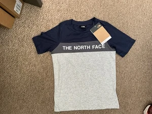 THE NORTH FACE T-SHIRT AGE 6 YEARS BOYS NEW GUARANTEED AUTHENTIC BLUE GREY - Picture 1 of 5