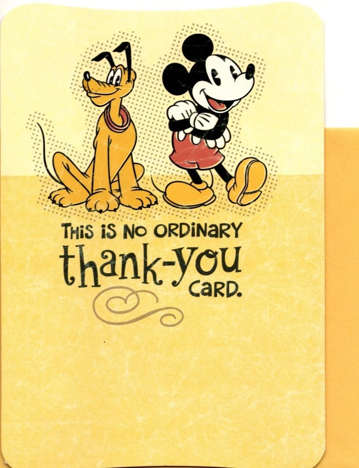 Disney Mickey Mouse Thanks Thank You Hospitality Hug Hallmark Greeting Card - Image 1 of 3