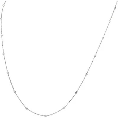 Collar de diamantes por yarda conjunto bisel corte redondo VS de 0,75 quilates de oro blanco de 14 k Foto 1 de 4