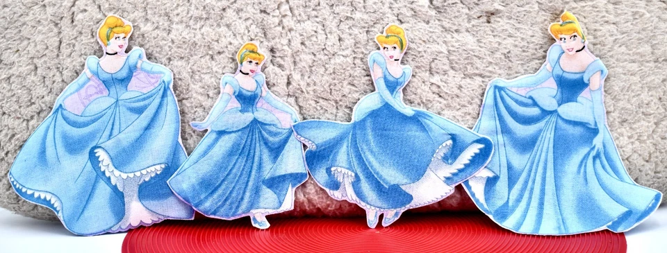 Apliques de transferencia de princesa Cenicienta Disney, 4x, 5,2"x2,5"/5"x5"/4,4"x3"/5"x4,4" Foto 1 de 1