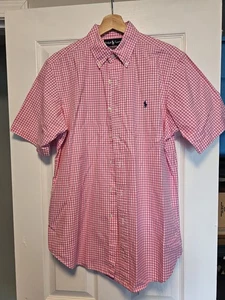Camisa Ralph Lauren Para Hombre M Abotonada Rosa A Cuadros - Imagen 1 de 3