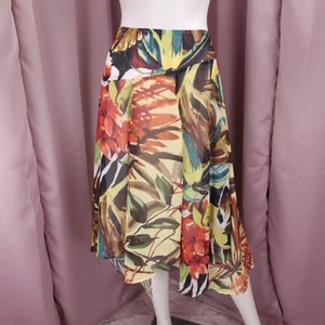Chico's Petite Women's Floral Chiffon Asymmetrical Midi Flare Skirt 2P / 12P NWT - Picture 1 of 9