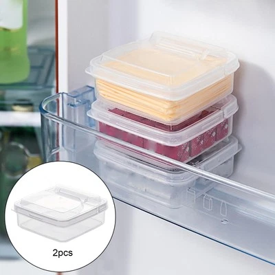 2Pcs Stackable Refrigerator Container Airtight Plastic Storage Containers - Image 1 of 4