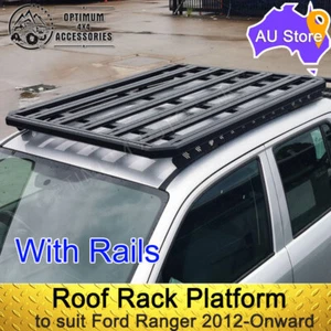 Aluminium Roof Racks Flat Rails Basket Platform to suit Ford Ranger 2012-Onward - Picture 1 of 5
