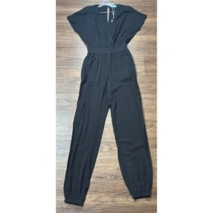 Shore Jumper Women's Small Black San Pedro V Neck Short Sleeve Jumpsuit NWT New - Picture 1 of 6