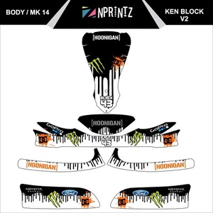 MK 14 KEN BLOCK V2 FULL KART STICKER KIT - KARTING - OTK - EVK-CADET-ROOKIE - Picture 1 of 3