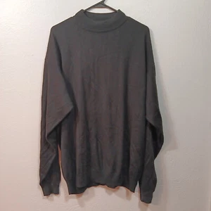 GIGLIO ROSSO Sweater XL Men's Italy Black Mock Neck Wool Blend Long Sleeve - Picture 1 of 5
