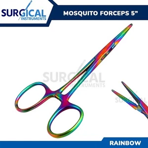 Multi Color Mosquito Hemostat Forceps 5" Straight Rainbow Color German Grade - Picture 1 of 9
