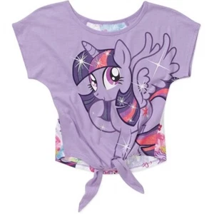 My Little Pony - Twilight - Girls Tie Front Top - Glitter Accents - Size XS & S - Picture 1 of 2