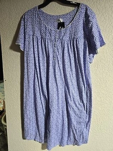 ARIA SLEEP GOWN HOUSE DRESS SOFT SIDE POCKET KNEE LENGTH SZ 3X NWT - Picture 1 of 8