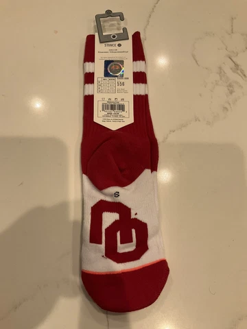 Stance Oklahoma Sooners Women's 556 Crew Socks Size Small 5-7.5 Cover