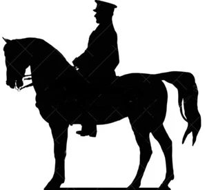 Warhorse Mounted Soldier and Horse Silhouette Figure - Picture 1 of 1