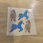 Great Seven vintage 1980’s Zebra stickers. shiny pearly iridescent 