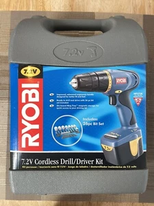 NEW RYOBI 7.2 VOLT DRILL WITH CASE-CHARGER -BATTERY - 26 BIT SET - Picture 1 of 6
