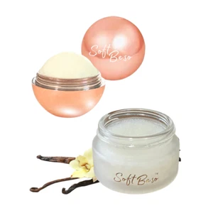 Set SoftBeso Lip Balm, Sugar Scrub Combo Vanilla Flavor - Moisturizing Nurturing - Picture 1 of 15