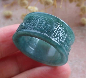 Anillo para pulgar mantra famoso jadeíta seis jade con certificado por video NO.12.5 110474 VS - Imagen 1 de 12
