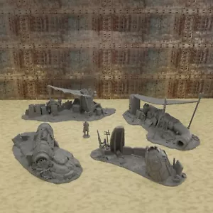 Sci-Fi Wrack Raumschiff Zelt Landschaft Streugelände Requisite 3D-Druck DND 28 32mm - Bild 1 von 6