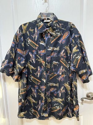 Camisa Smithsonian Institution XL Grande Segunda Guerra Mundial Aviones de Guerra Biplano De Colección Foto 1 de 4