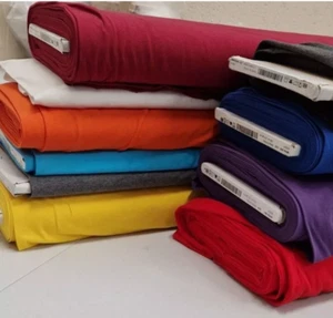 100% Knitted Jersey Cotton Fabric Stretch Material Oeko Tex - Picture 1 of 12