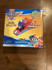 NICKELODEON Paw Patrol Mini Jet Playset Mighty Pups Super Paws Jet & 2 Pups NEW - Picture 1 of 6