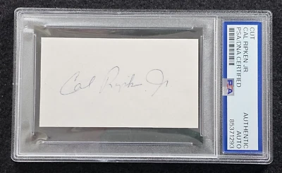 CAL RIPKEN JR. Cut ROOKIE ERA Signature-HOF-BALTIMORE ORIOLES-PSA - Image 1 of 3