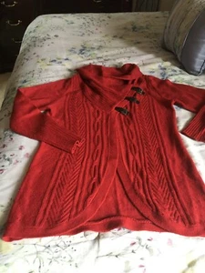 Covington buckle front cardigan brick red XL - Picture 1 of 6