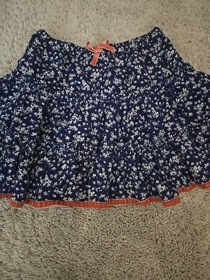 mini Boden navy blue ditsy floral prairie corduroy tiered skirt Size 2/3y - Image 1 of 4