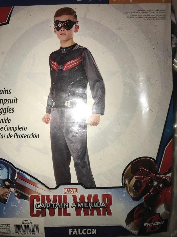 DISFRAZ DE HALLOWEEN NUEVO NIP para niños talla mediana 8/10 GUERRA CIVIL CAPITÁN AMÉRICA MÁSCARA @ Foto 1 de 1