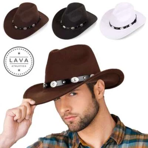 Wide Brim Hat Fedora Panama Western Cowboy Girl Hat Casual Cap For Men Womens - Picture 1 of 15