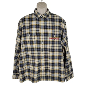 Vintage Tommy Jeans Flannel Shirt Mens Large Long Sleeve Plaid Embroidered - Picture 1 of 10