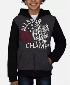 Lee Youth Sherpa Lined Zip-Up Hoodie Dark Gray and Black - Picture 1 of 1