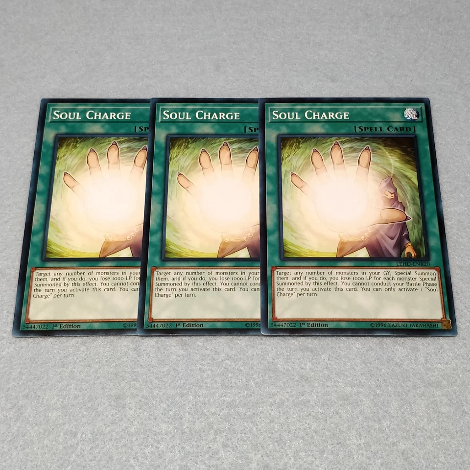 Yugioh Soul Charge LEHD 1st Edition Common 3 Card Playset NM - Image 1 of 1