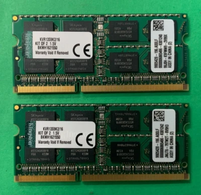 🔴KINGSTON 16GB (2X8GB) 1333 MHz DDR3 LAPTOP MEMORY RAM KIT OF 2 KVR13S9K2/16 - Image 1 of 4