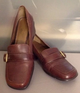 7 W Anne Klein braune Leder Halbschuhe - Bild 1 von 12