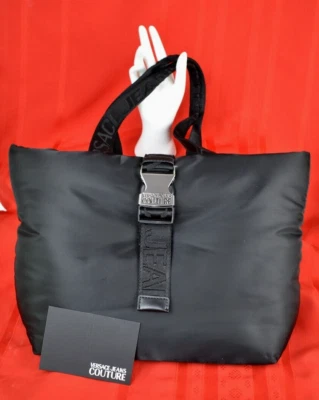 Rare Versace Jeans Couture Black Nylon Safety  Buckle Tote Bag Used Once - Image 1 of 4