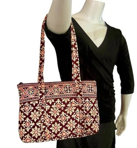 Vera Bradley Villager Tasche Burgund Medaillon Muster Burgund & Beige - Bild 1 von 12
