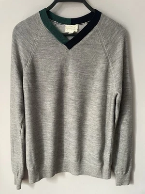Band Of Outsiders 100% Merino Wool V-Neck Gray Sweater Men’s Sz 1/S - Imagem 1 de 4