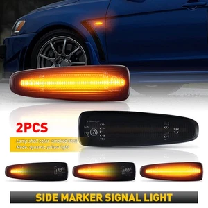 Smoked Sequential Amber LED Side Marker Light For Mitsubishi Lancer Outlander EC - Picture 1 of 15