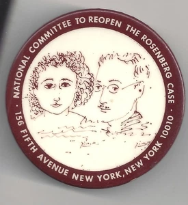 Nationalkomitee zur Wiedereröffnung des Rosenberg-Spionagekoffer-Anstecknadel ~ großartiger GRUNDARTIKEL! - Bild 1 von 2